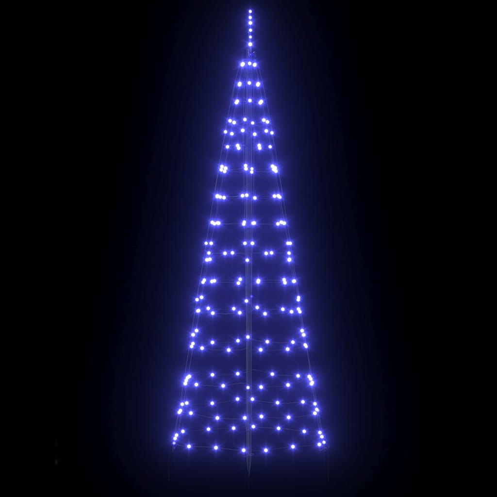 LED juletre med 390 LED med jordspyd Blå 250 cm Jern
