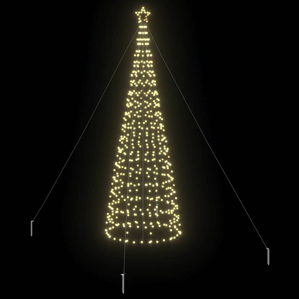 LED juletre med 800 LED med jordspyd Varmhvit 400 cm Jern