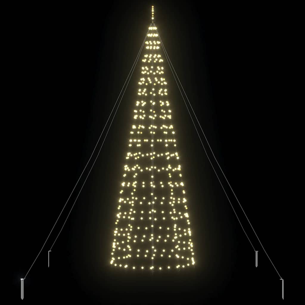 LED juletre med 800 LED med jordspyd Varmhvit 400 cm Jern