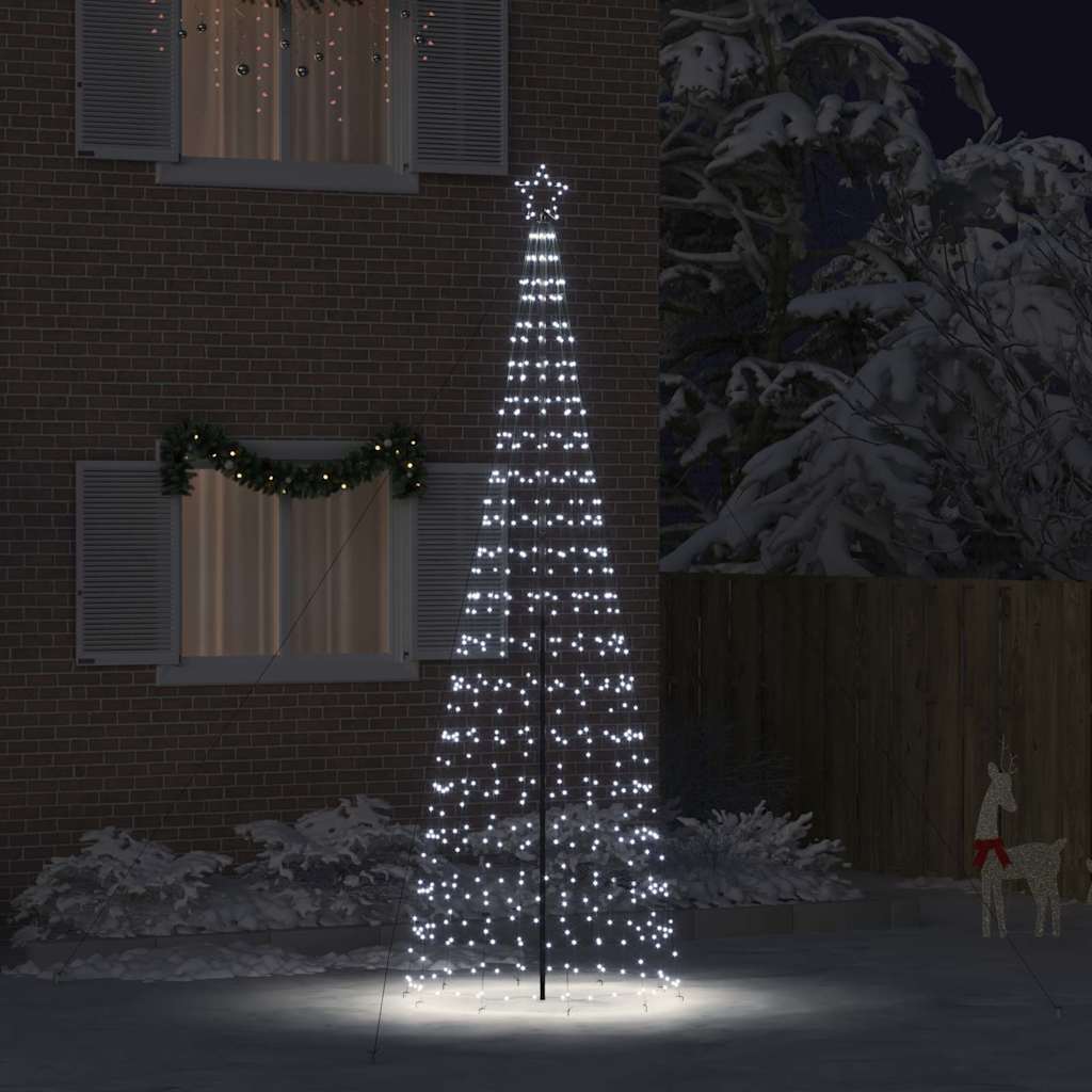 LED juletre med 800 LED med jordspyd Kaldhvit 400 cm Jern