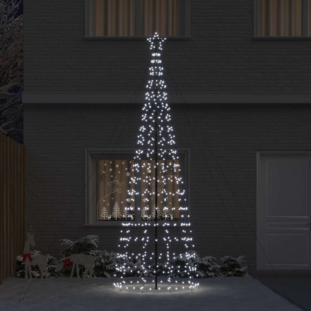 LED juletre med 800 LED med jordspyd Kaldhvit 400 cm Jern