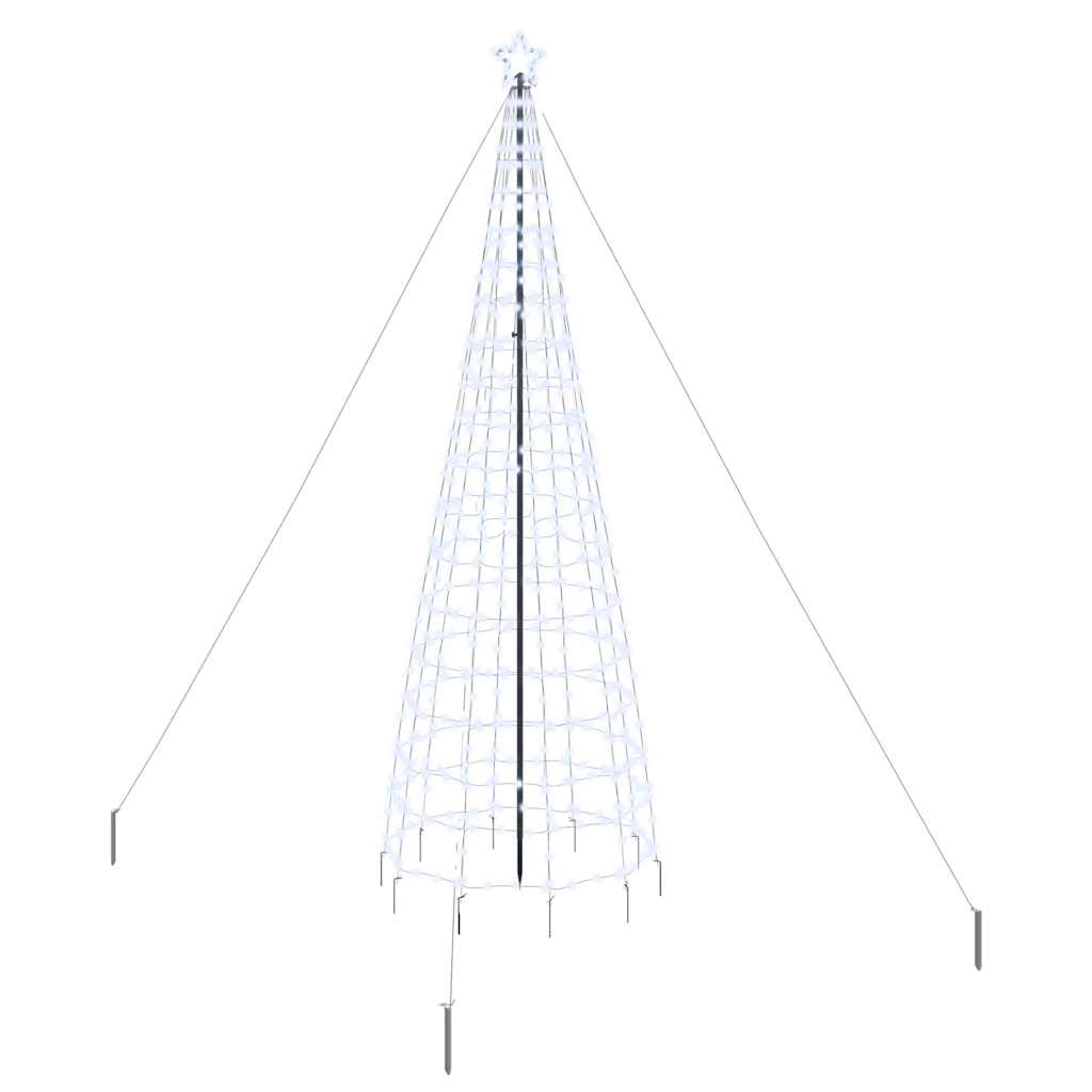 LED juletre med 800 LED med jordspyd Kaldhvit 400 cm Jern