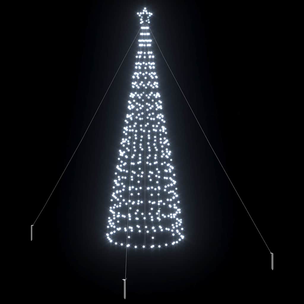 LED juletre med 800 LED med jordspyd Kaldhvit 400 cm Jern