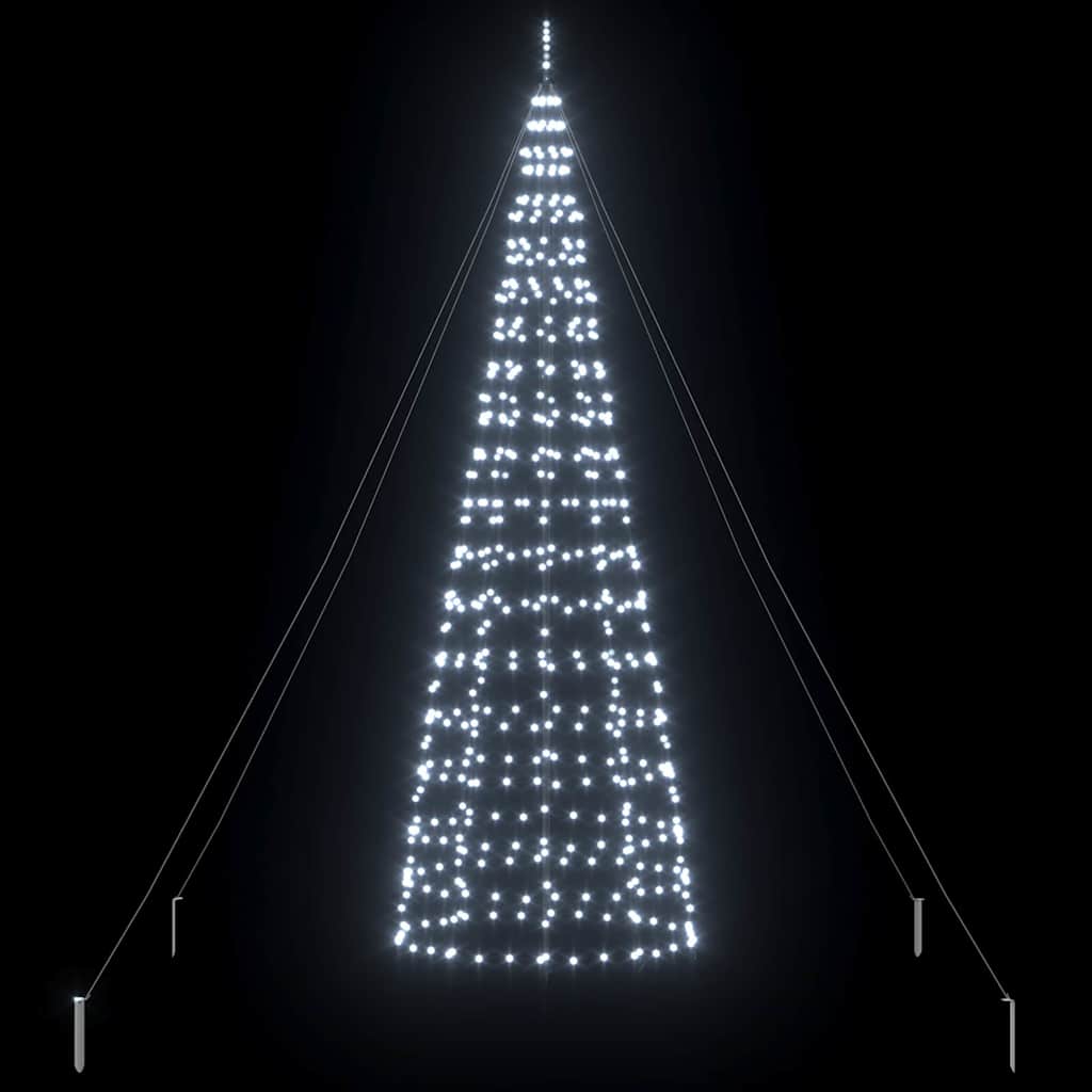 LED juletre med 800 LED med jordspyd Kaldhvit 400 cm Jern