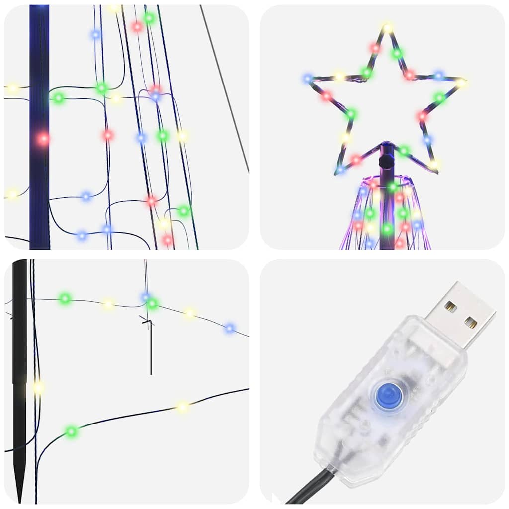 LED juletre med 800 LED med jordspyd Flerfarget 400 cm Jern