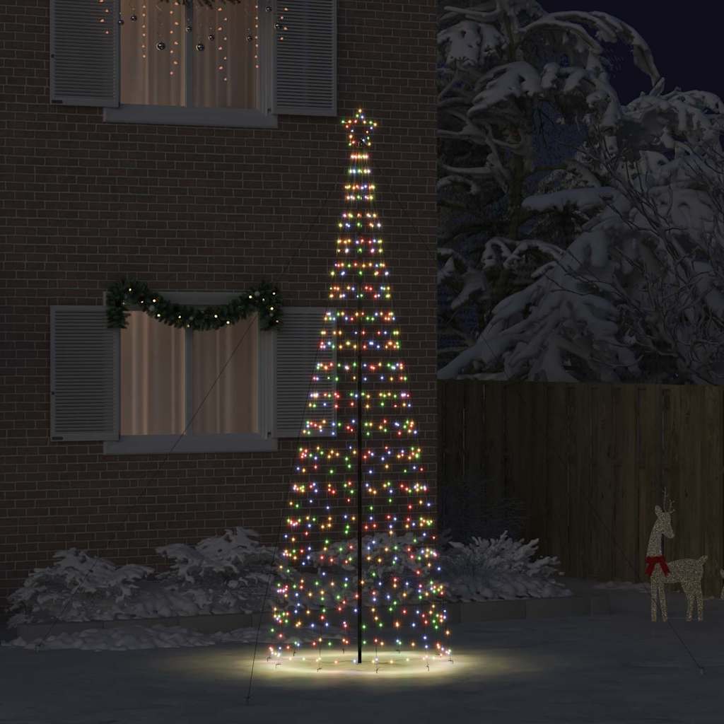 LED juletre med 800 LED med jordspyd Flerfarget 400 cm Jern