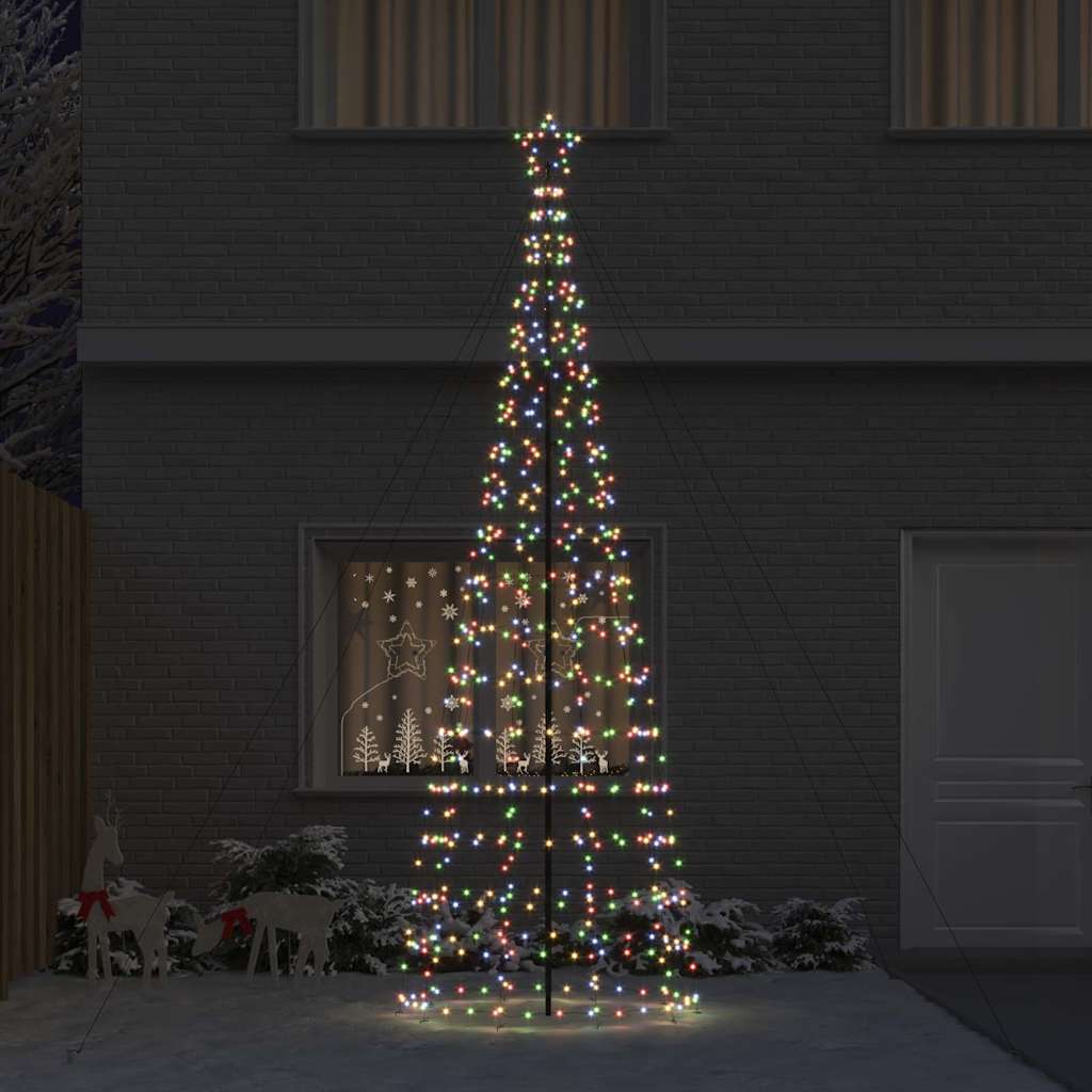 LED juletre med 800 LED med jordspyd Flerfarget 400 cm Jern