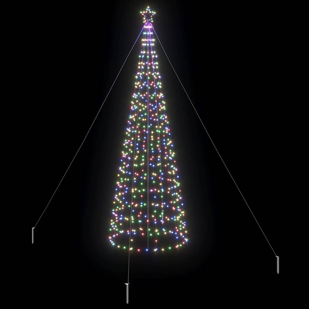 LED juletre med 800 LED med jordspyd Flerfarget 400 cm Jern