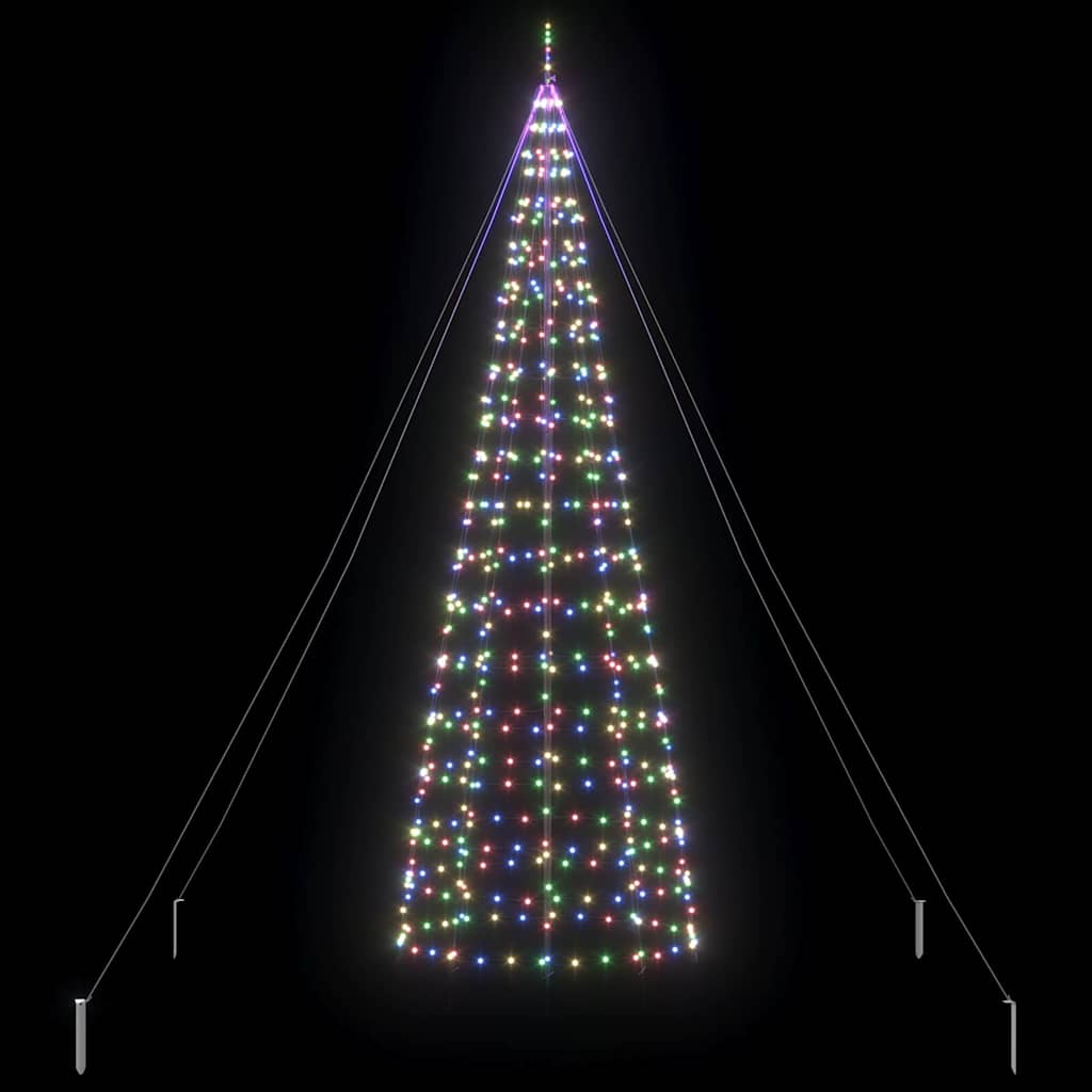 LED juletre med 800 LED med jordspyd Flerfarget 400 cm Jern