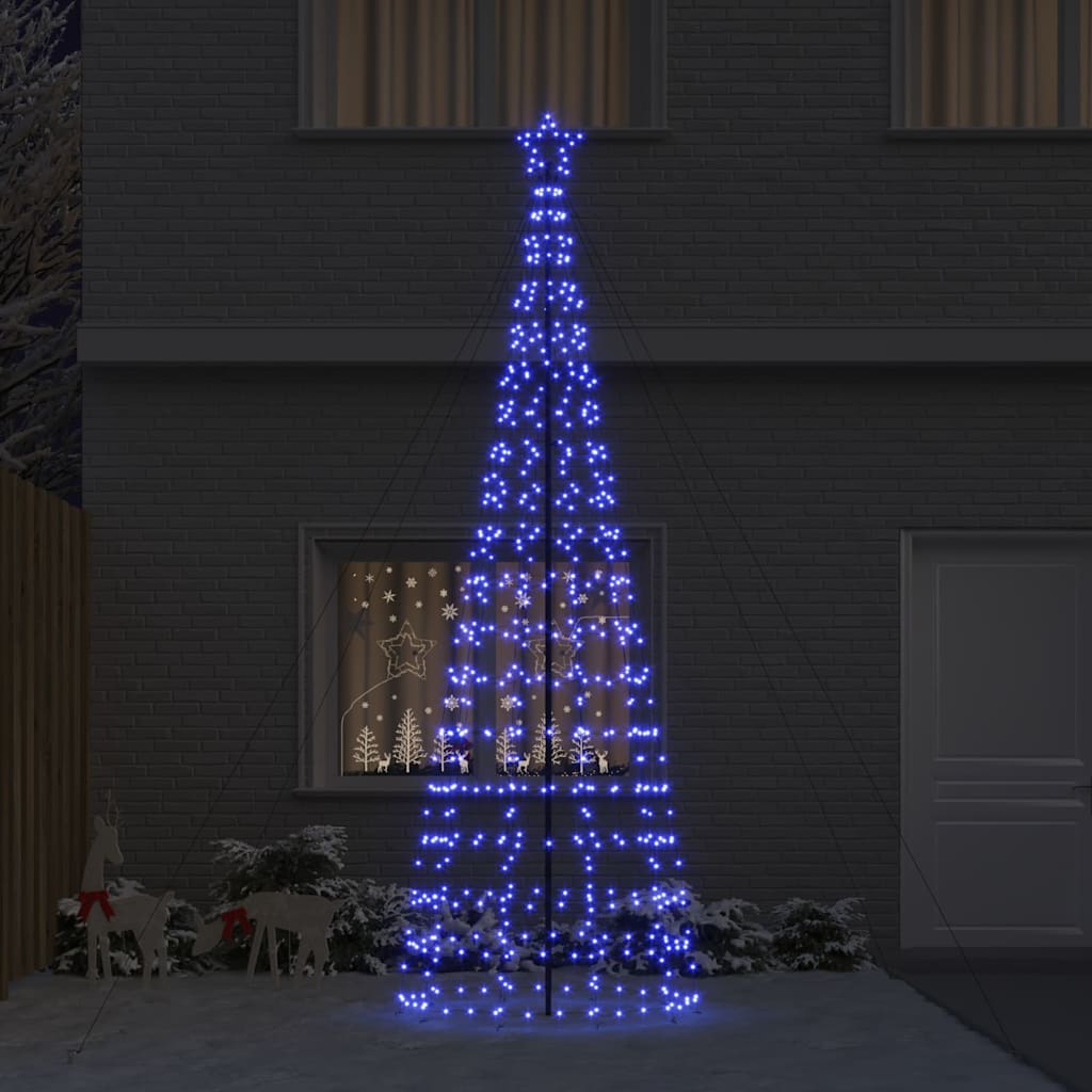 LED juletre med 800 LED med jordspyd Blå 400 cm Jern