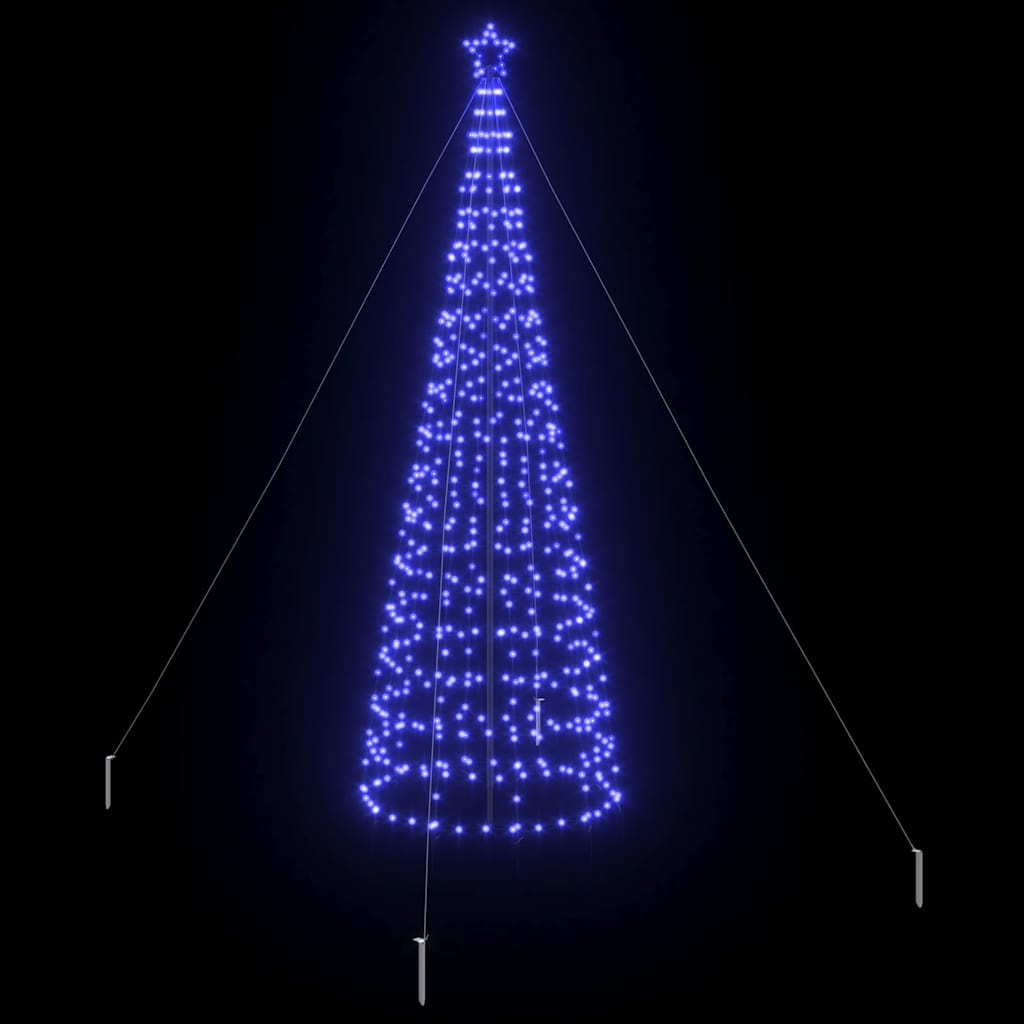 LED juletre med 800 LED med jordspyd Blå 400 cm Jern