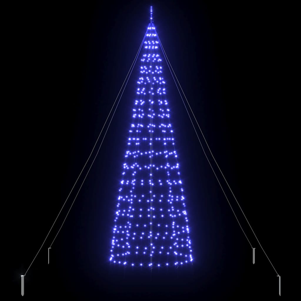 LED juletre med 800 LED med jordspyd Blå 400 cm Jern
