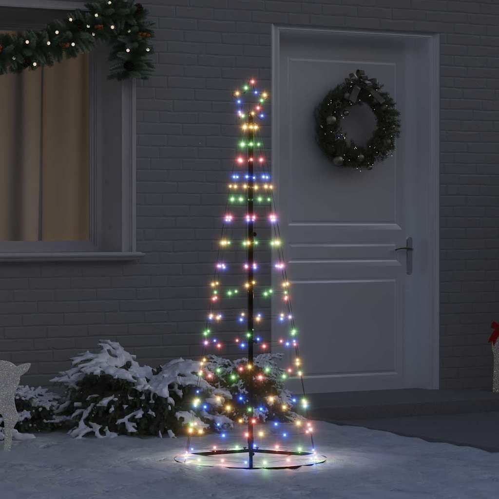 LED juletre med 390 LED med jordspyd Flerfarget 250 cm Jern