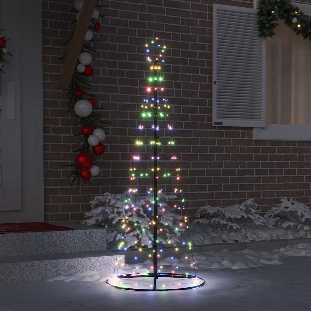 LED juletre med 390 LED med jordspyd Flerfarget 250 cm Jern