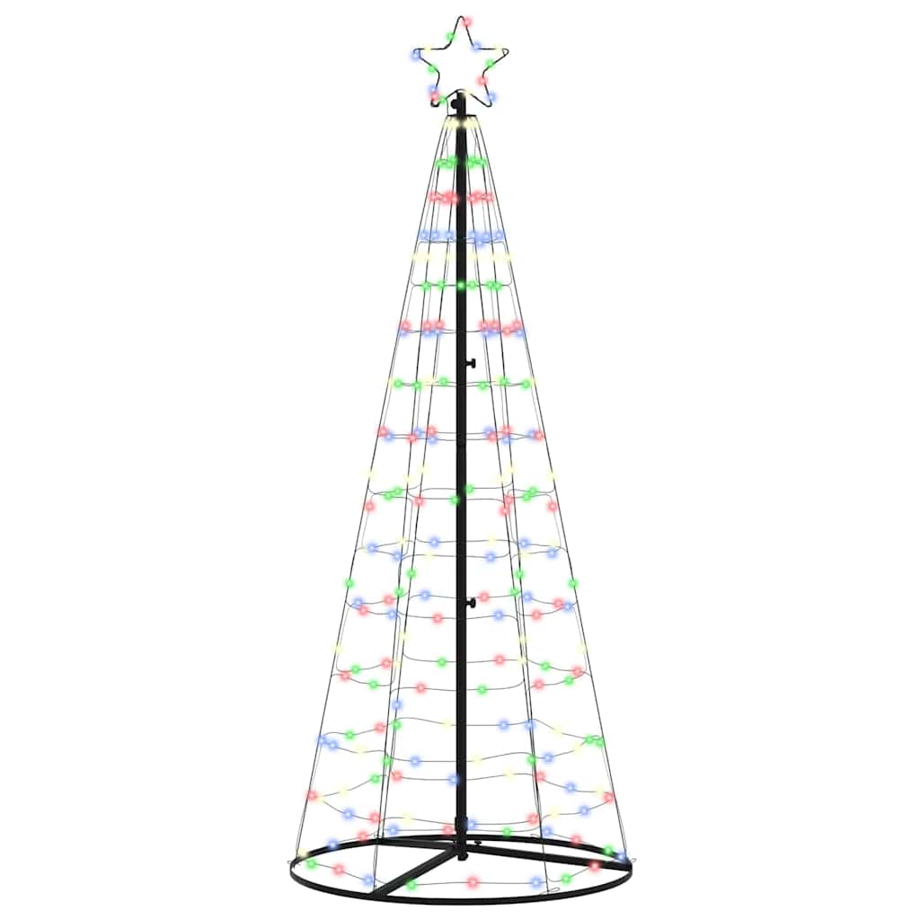 LED juletre med 390 LED med jordspyd Flerfarget 250 cm Jern