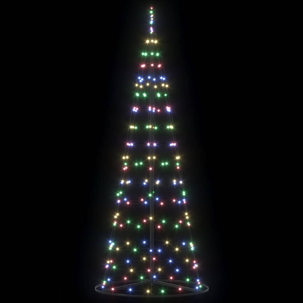 LED juletre med 390 LED med jordspyd Flerfarget 250 cm Jern