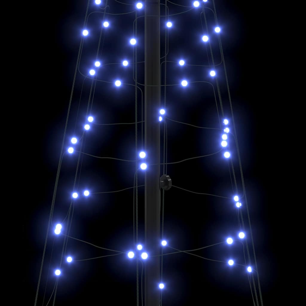 LED juletre med 390 LED med jordspyd med stativ Blå 250 cm Jern
