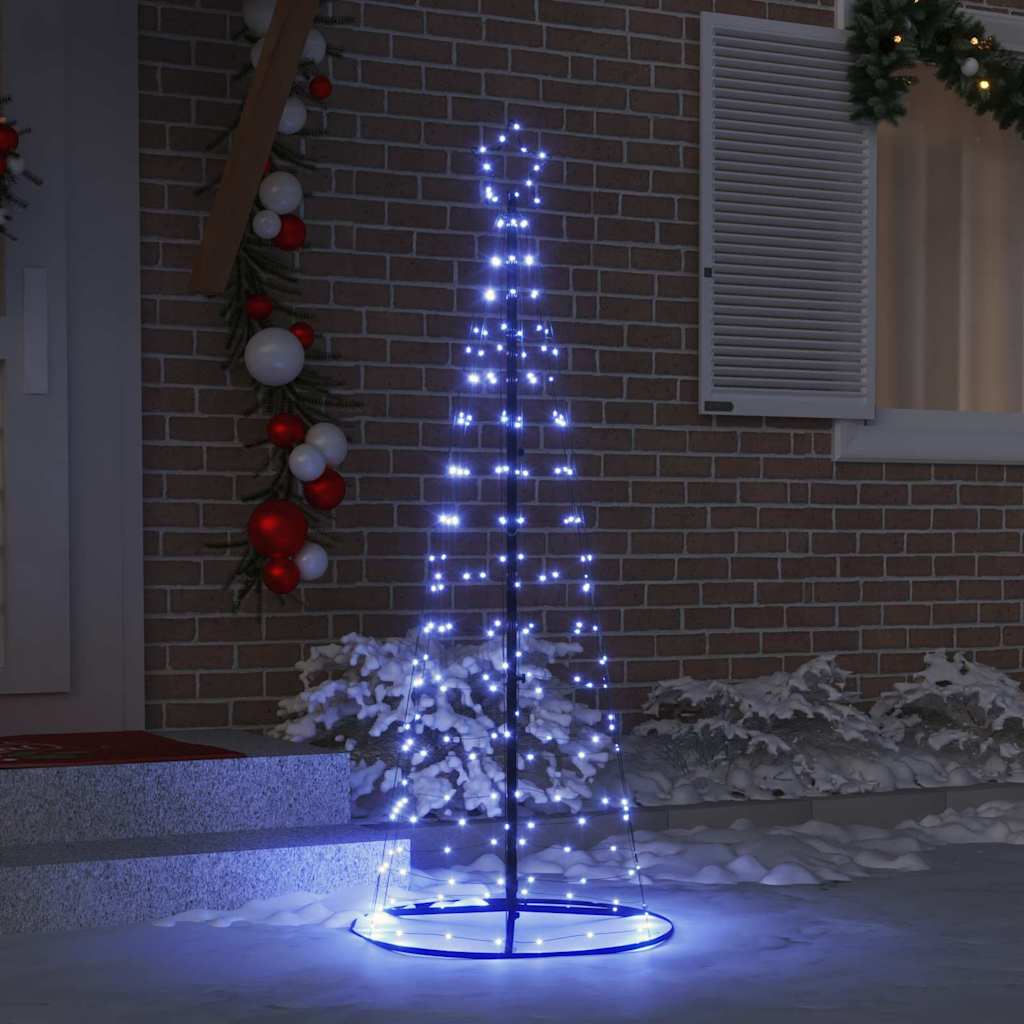 LED juletre med 390 LED med jordspyd med stativ Blå 250 cm Jern