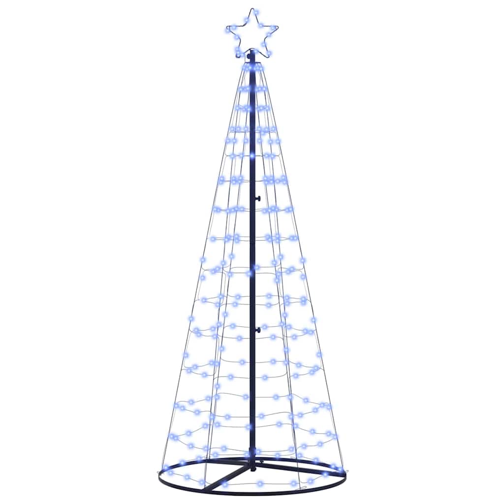 LED juletre med 390 LED med jordspyd med stativ Blå 250 cm Jern