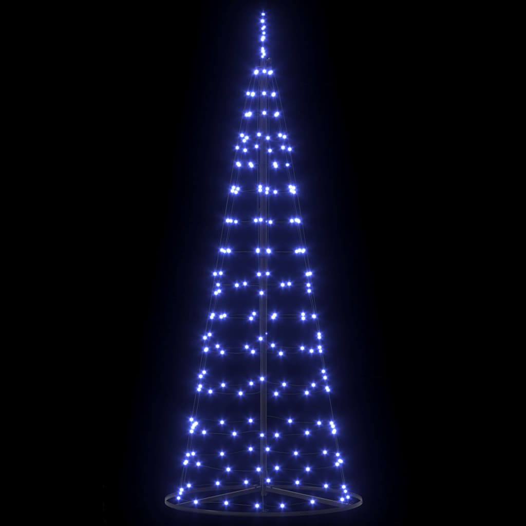 LED juletre med 390 LED med jordspyd med stativ Blå 250 cm Jern
