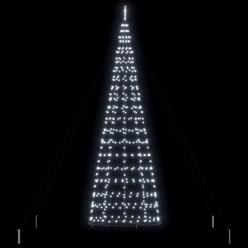 LED juletre med 800 LED med jordspyd Kaldhvit 400 cm Jern