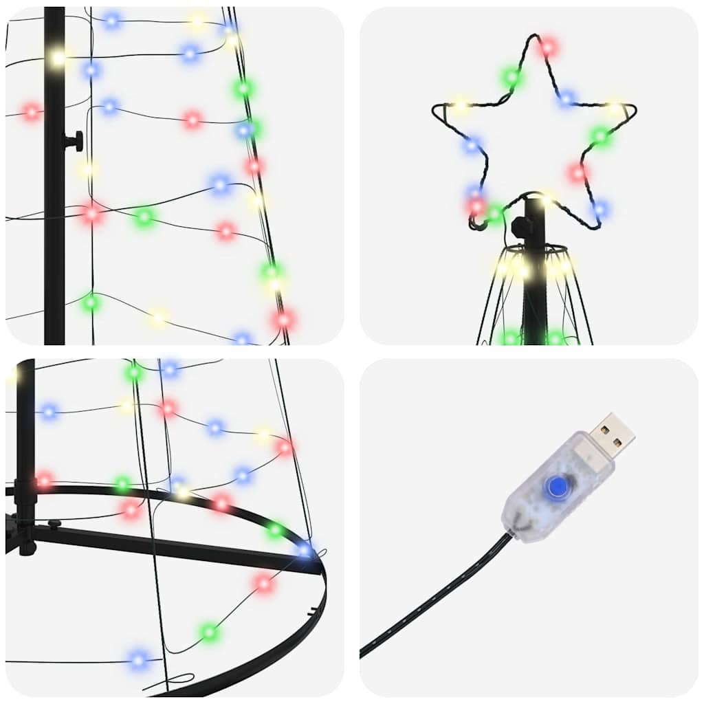 LED juletre med 800 LED med jordspyd Flerfarget 400 cm Jern