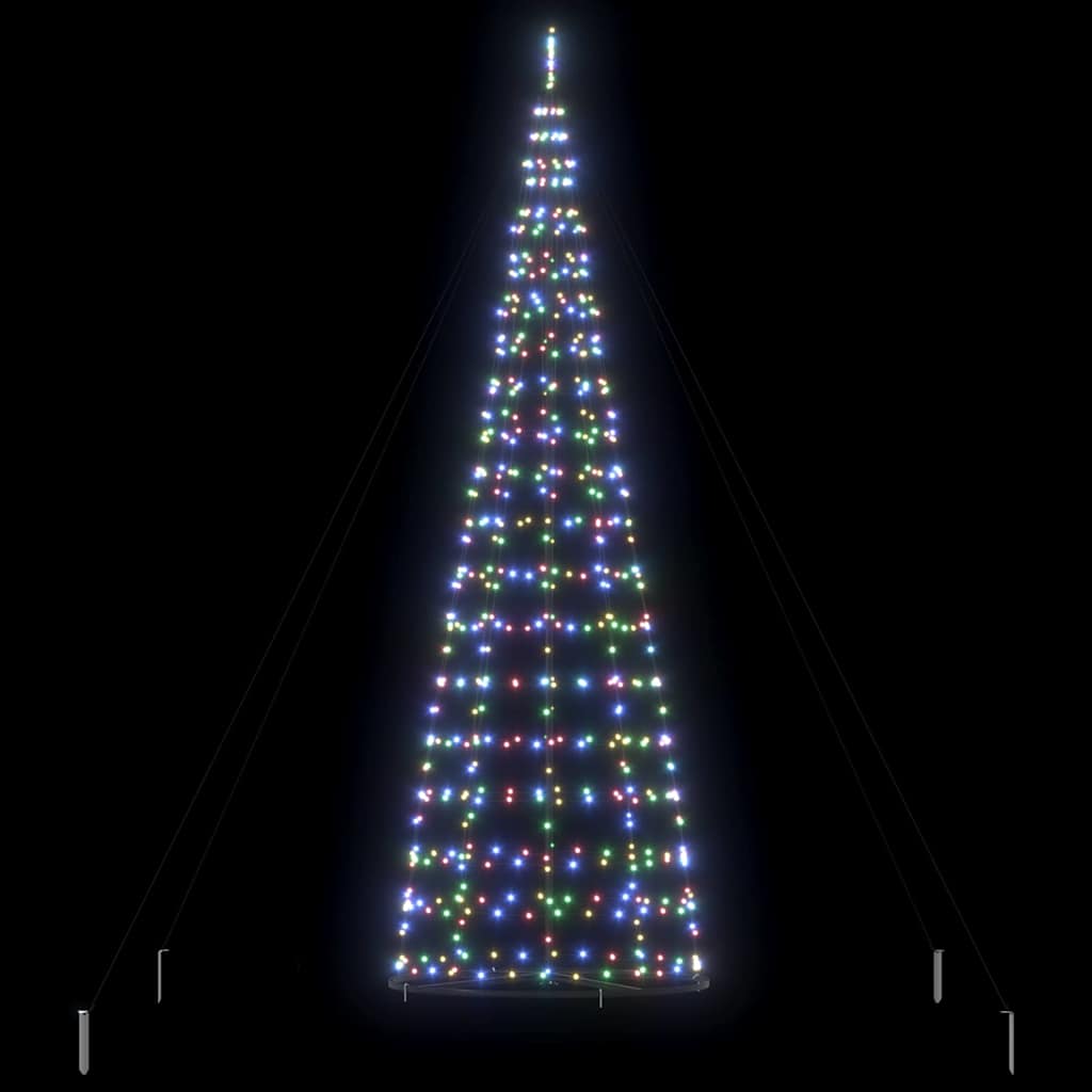 LED juletre med 800 LED med jordspyd Flerfarget 400 cm Jern