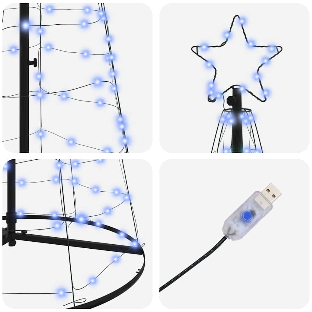 LED juletre med 800 LED med jordspyd med stativ Blå 400 cm Jern