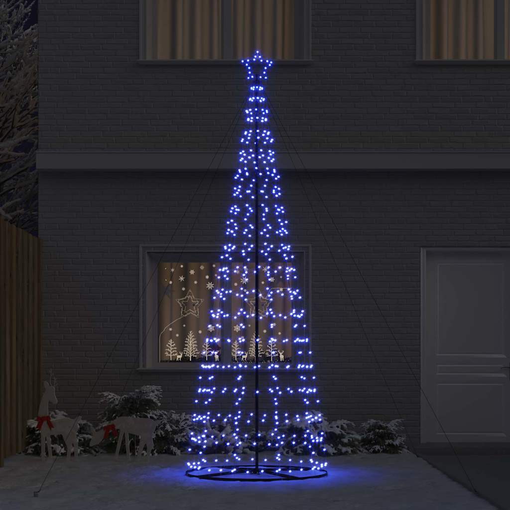 LED juletre med 800 LED med jordspyd med stativ Blå 400 cm Jern