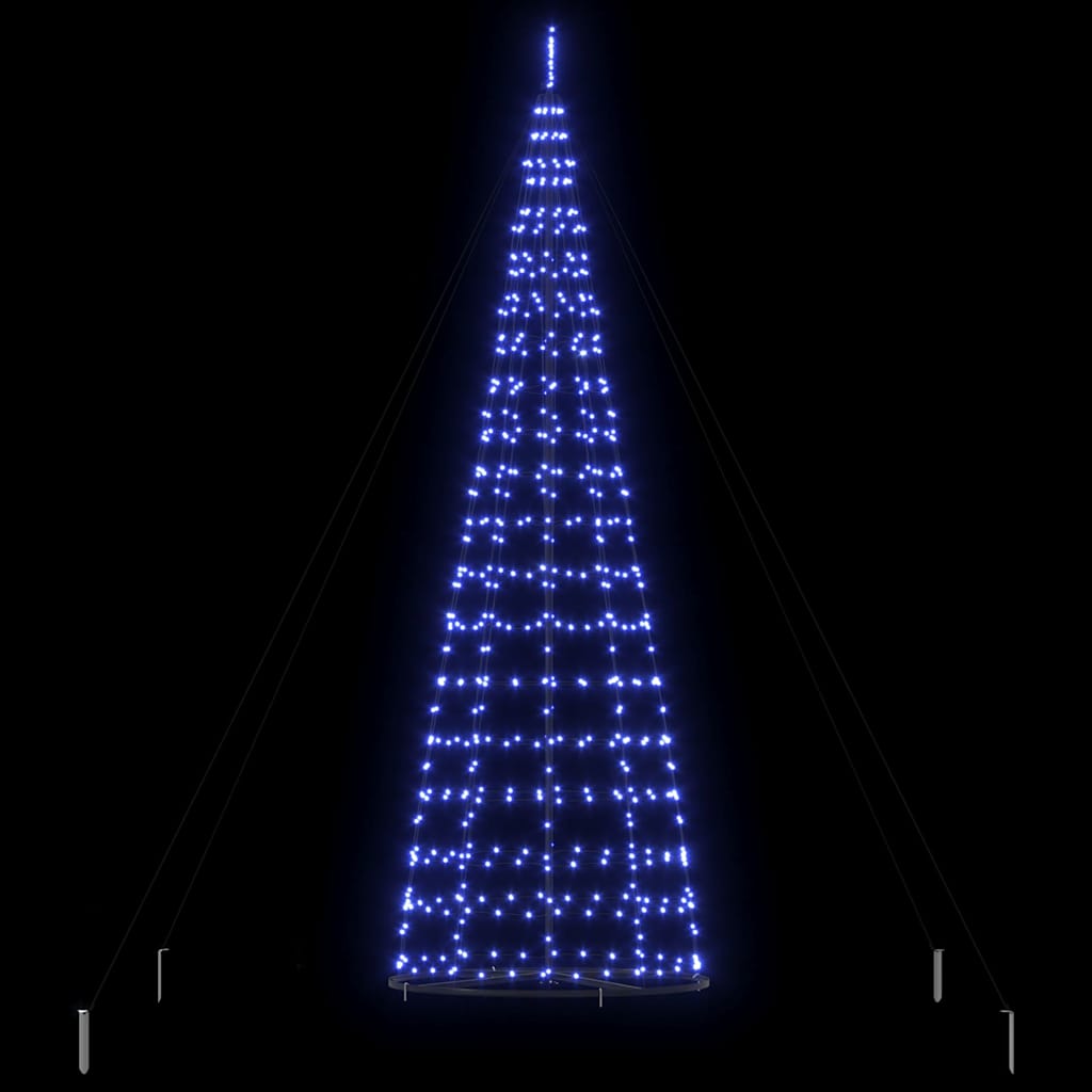LED juletre med 800 LED med jordspyd med stativ Blå 400 cm Jern