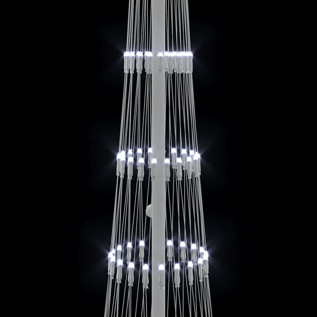 LED juletre med 230 LED Kaldhvit 138.5 x 138.5 x 399 cm Metall