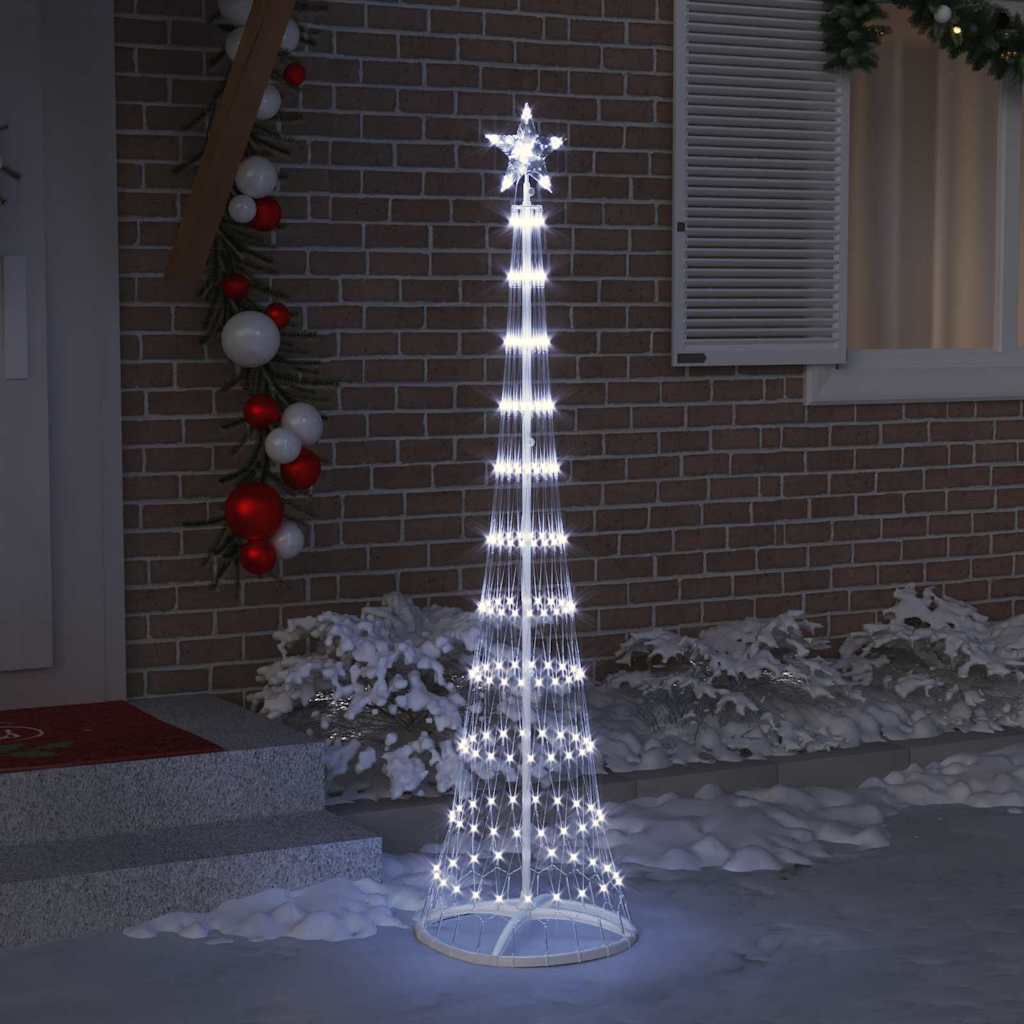 LED juletre med 230 LED Kaldhvit 138.5 x 138.5 x 399 cm Metall