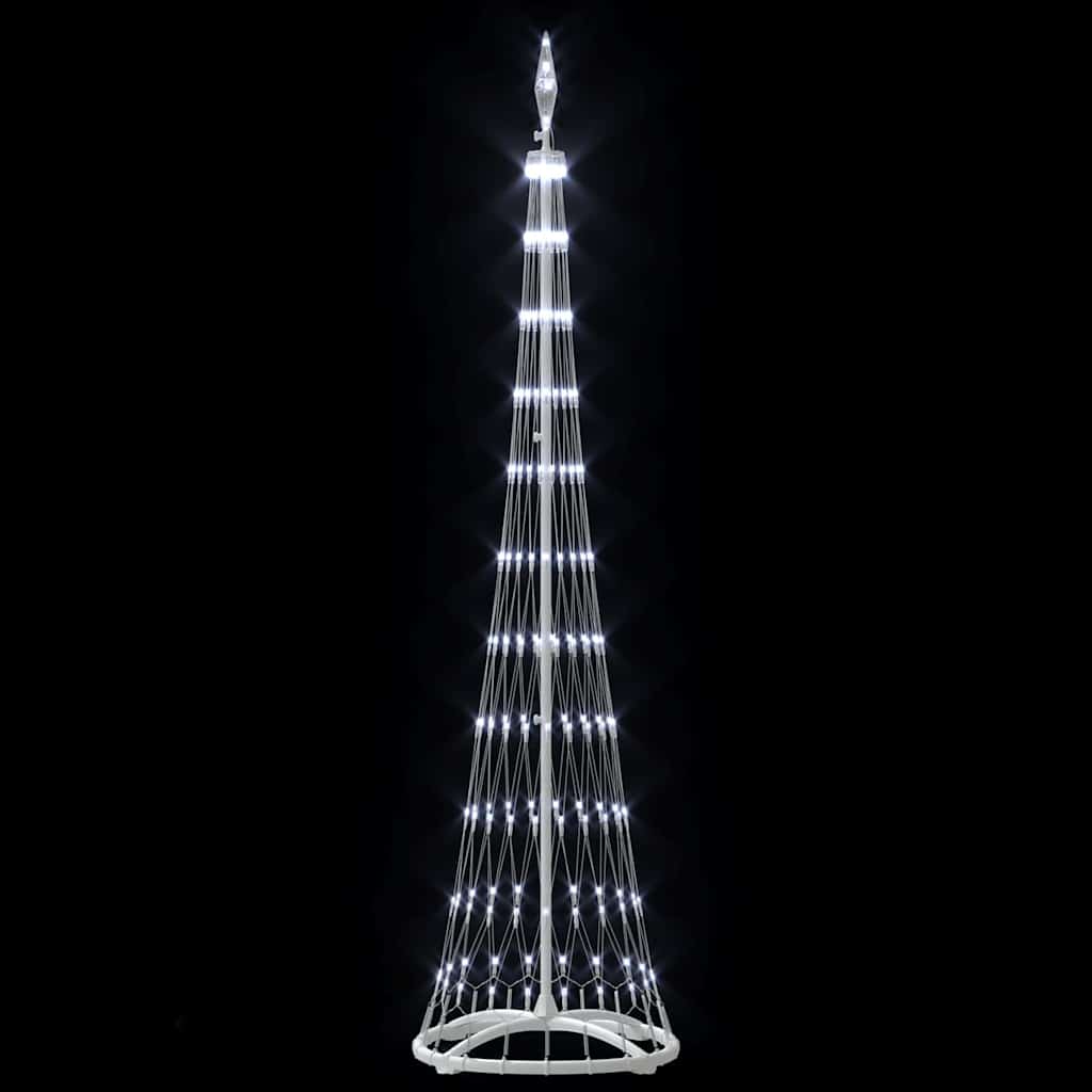 LED juletre med 230 LED Kaldhvit 138.5 x 138.5 x 399 cm Metall