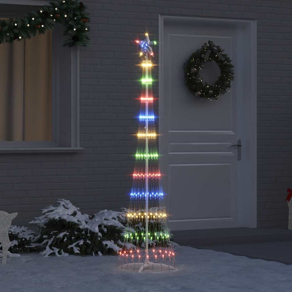 LED juletre med stativ Flerfarget 138.5 x 138.5 x 399 cm Metall