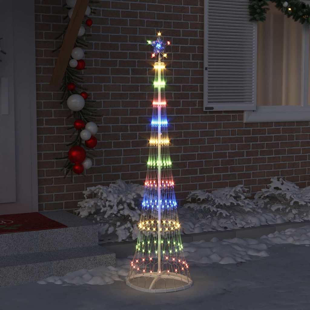 LED juletre med stativ Flerfarget 138.5 x 138.5 x 399 cm Metall