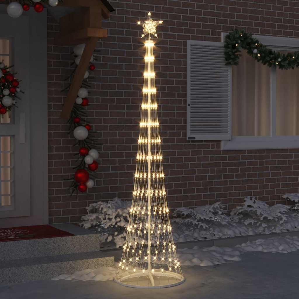 LED juletre med 290 LED Varmhvit 138.5 x 138.5 x 399 cm Metall