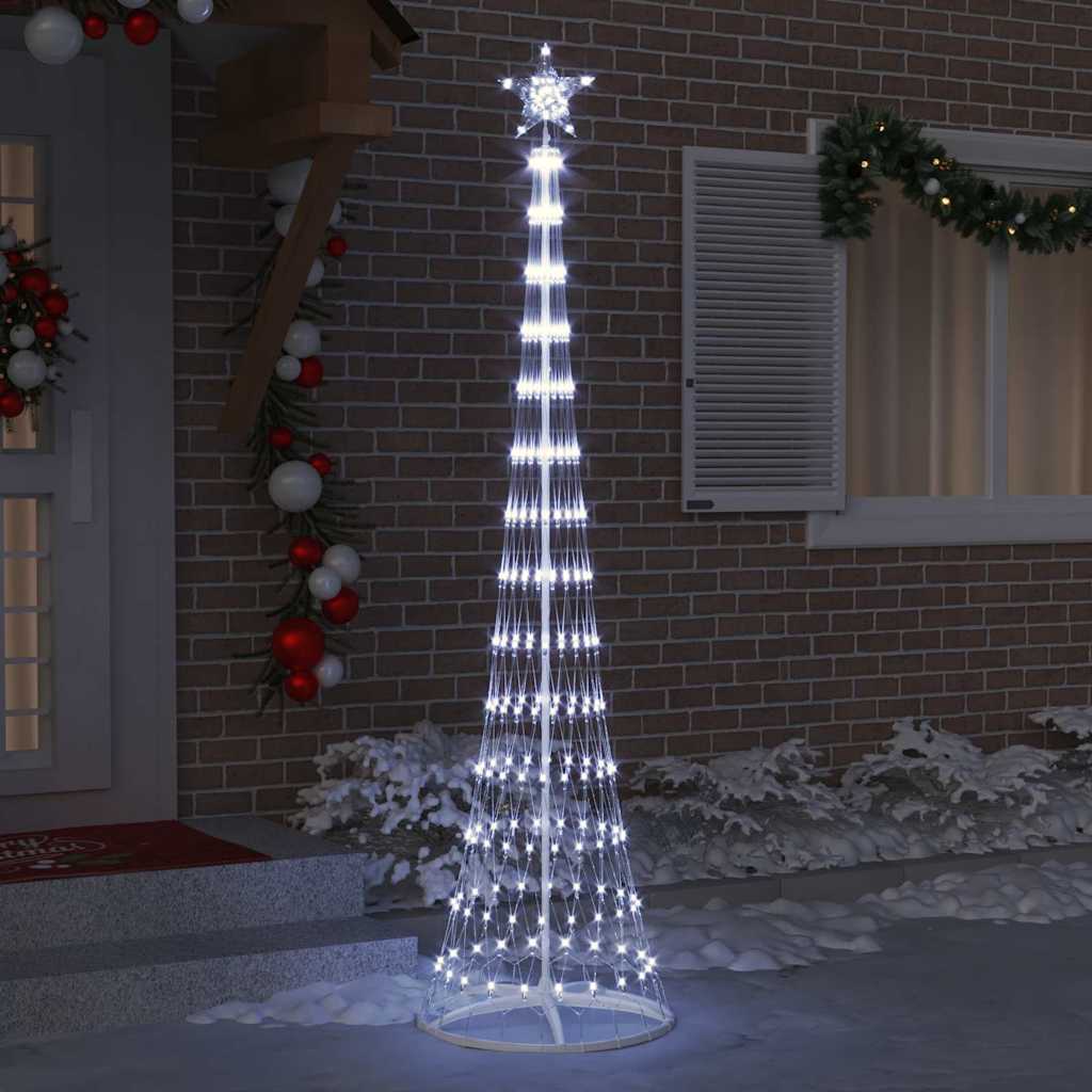 LED juletre med 290 LED Kaldhvit 138.5 x 138.5 x 399 cm Metall