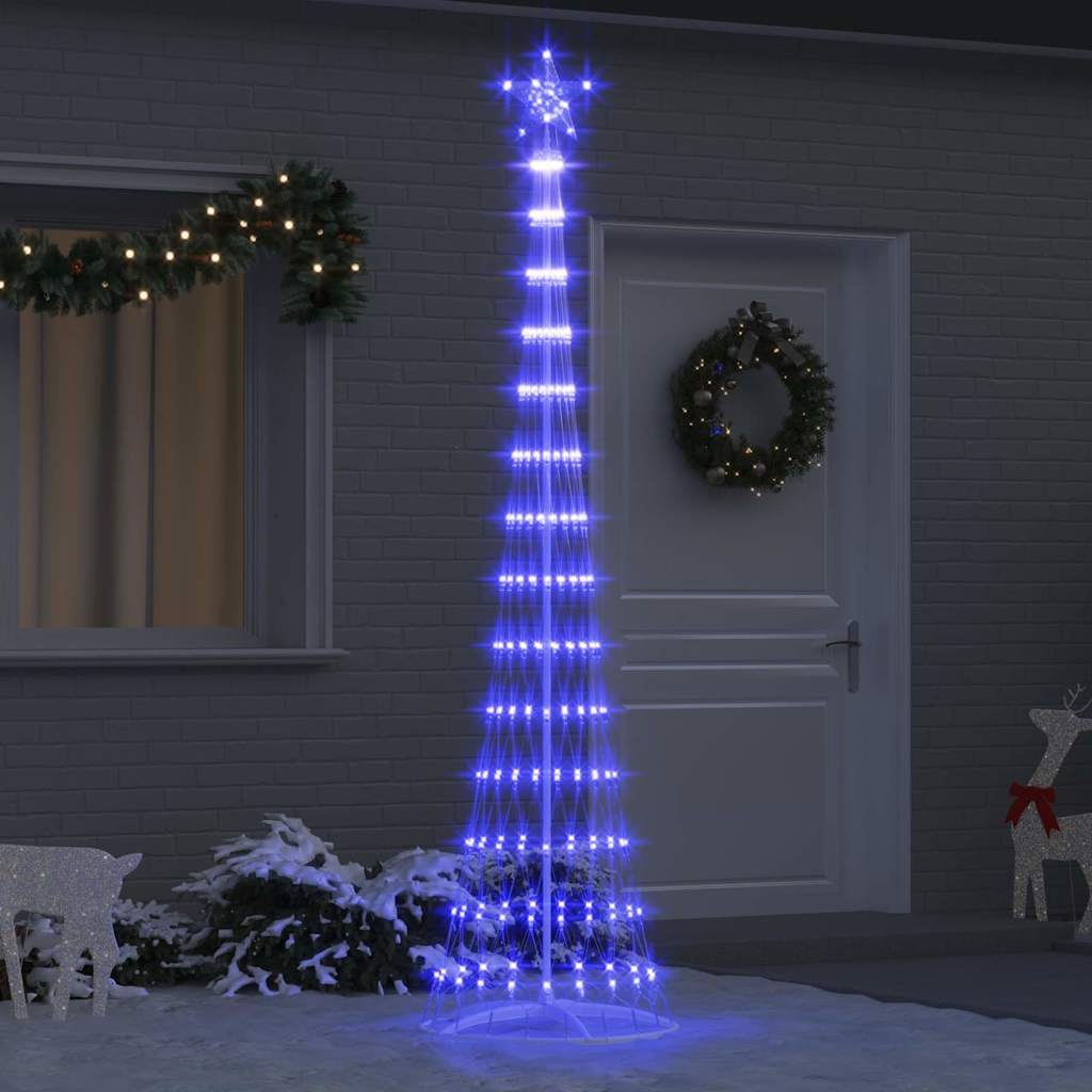 LED juletre med 290 LED Blå 138.5 x 138.5 x 399 cm Metall