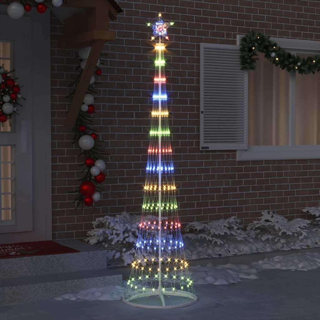 LED juletre med stativ Flerfarget 138.5 x 138.5 x 399 cm Metall