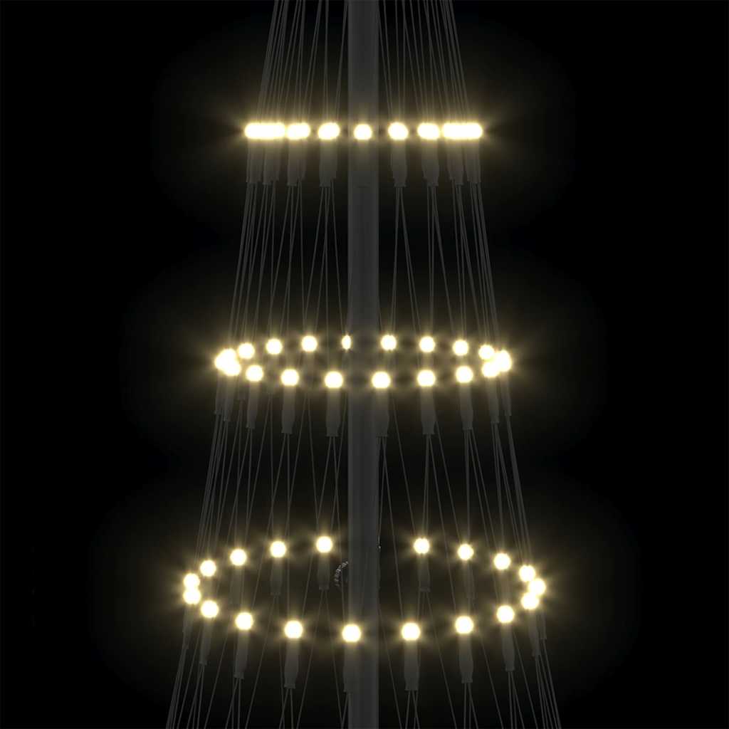 LED juletre med 230 LED Varmhvit 138.5 x 138.5 x 399 cm Metall