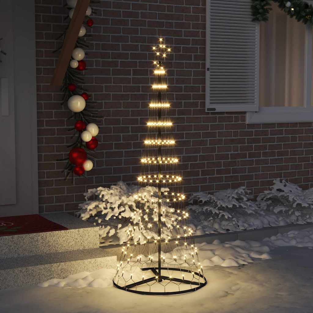 LED juletre med 230 LED Varmhvit 138.5 x 138.5 x 399 cm Metall