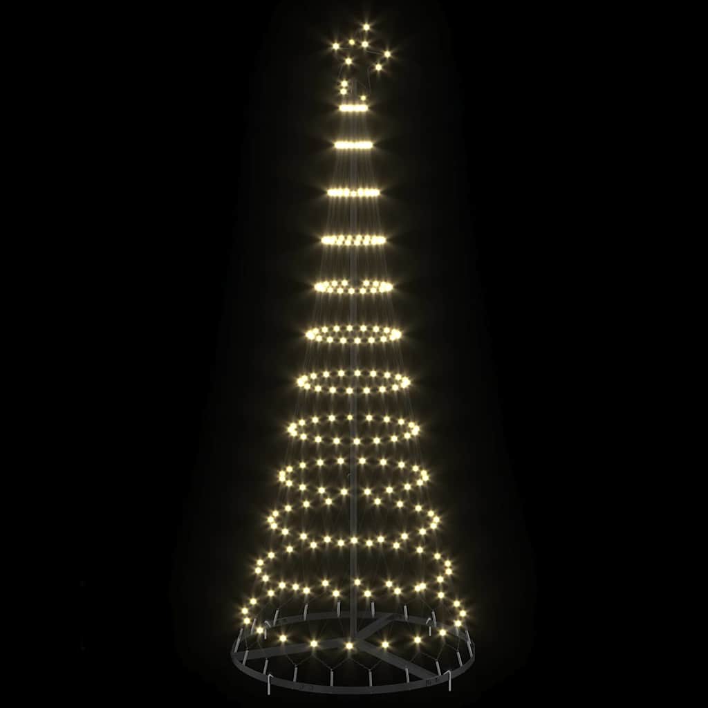 LED juletre med 230 LED Varmhvit 138.5 x 138.5 x 399 cm Metall