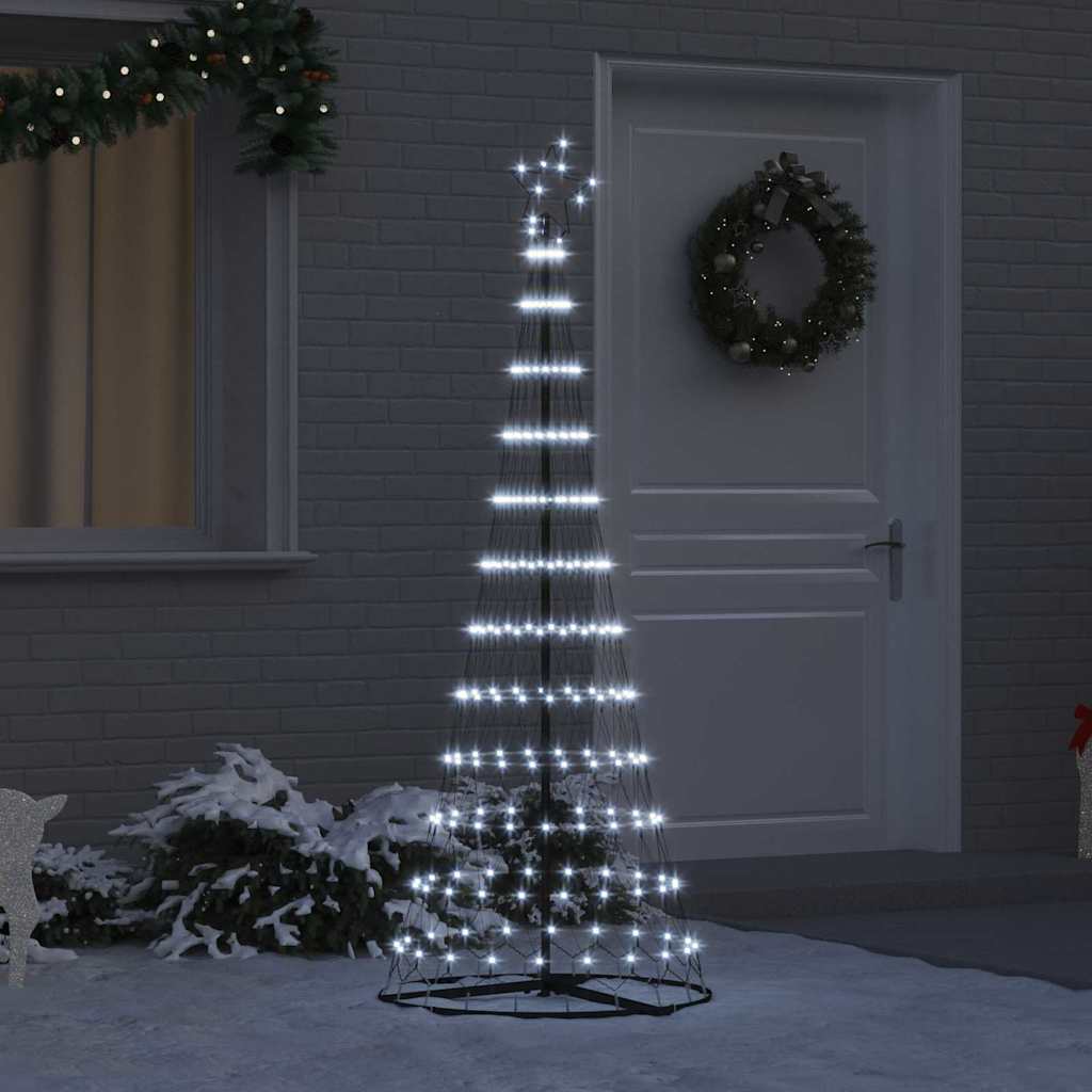 LED juletre med 230 LED Kaldhvit 138.5 x 138.5 x 399 cm Metall