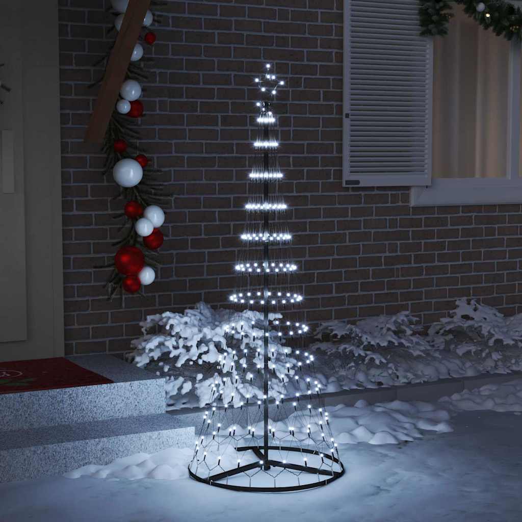 LED juletre med 230 LED Kaldhvit 138.5 x 138.5 x 399 cm Metall