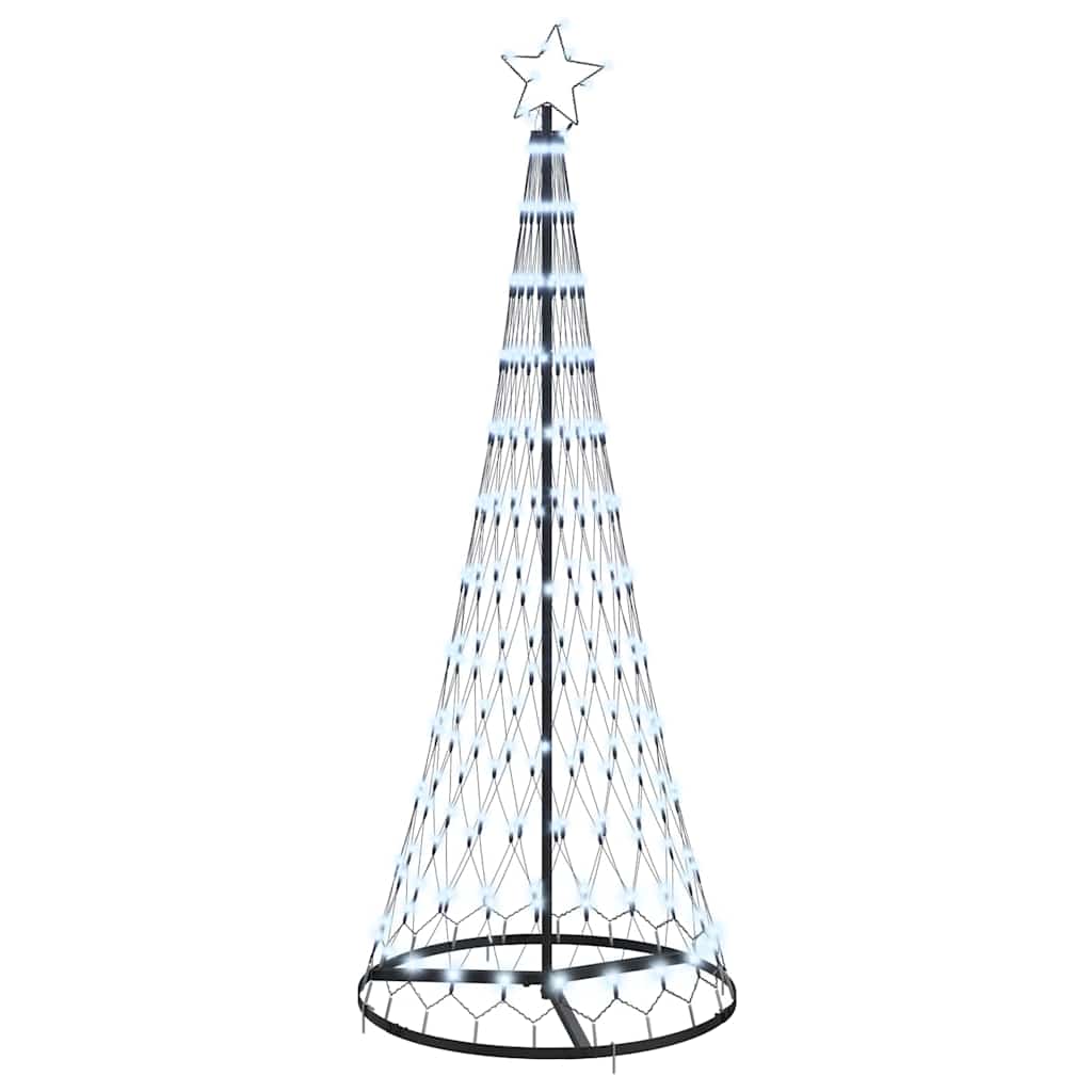LED juletre med 230 LED Kaldhvit 138.5 x 138.5 x 399 cm Metall