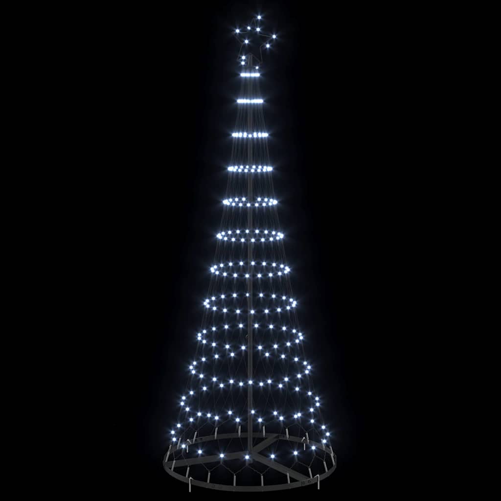 LED juletre med 230 LED Kaldhvit 138.5 x 138.5 x 399 cm Metall