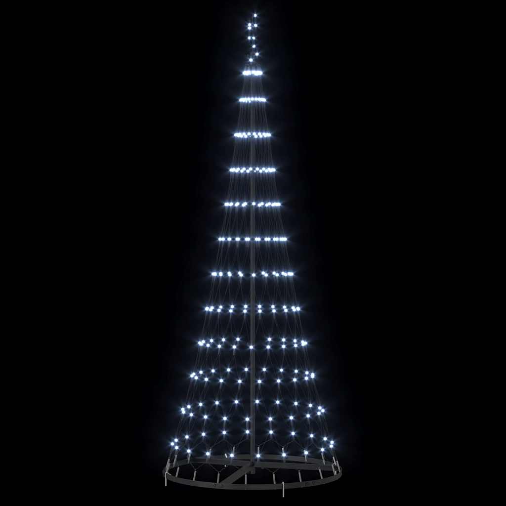 LED juletre med 230 LED Kaldhvit 138.5 x 138.5 x 399 cm Metall