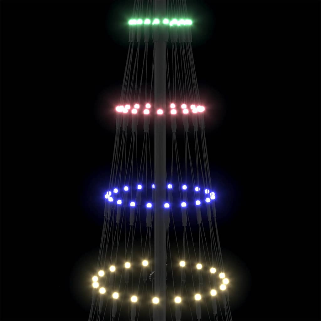 LED juletre med stativ Flerfarget 138.5 x 138.5 x 399 cm Metall