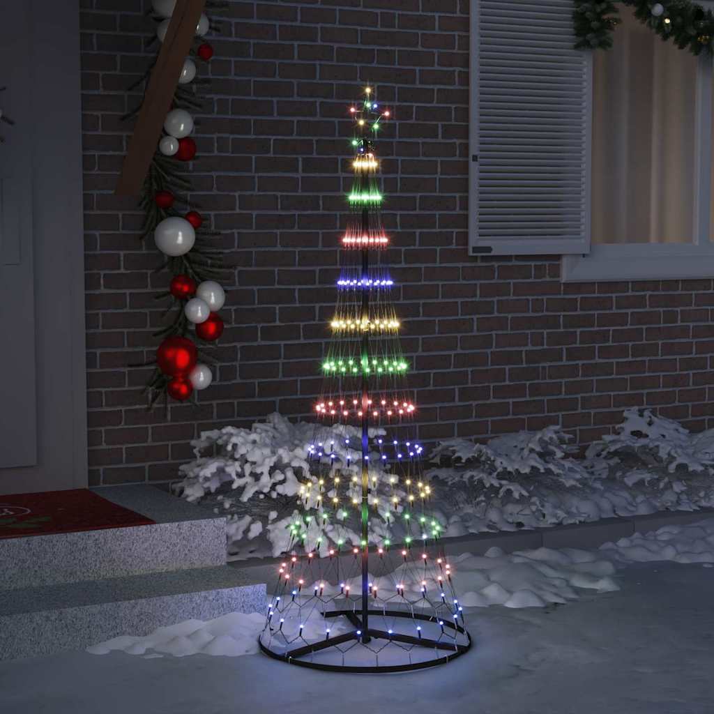 LED juletre med stativ Flerfarget 138.5 x 138.5 x 399 cm Metall