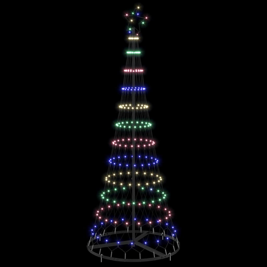 LED juletre med stativ Flerfarget 138.5 x 138.5 x 399 cm Metall